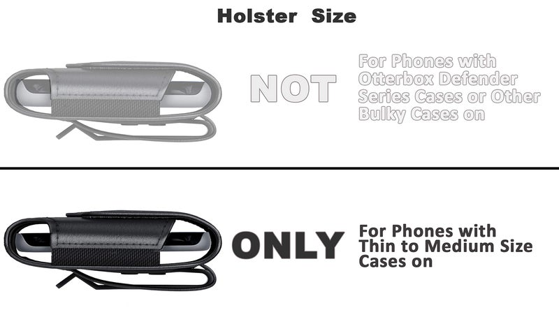 DeBin Holster for iPhone 16 16 Pro 15, 15 Pro 14 13 12 11 X Xs 10 XR, Galaxy S24 5G, S23, S22 - Cell Phone Belt Holder Clip Case Pouch Cover (Fits Cellphone with Otterbox Commuter Case on) Black - Image 5