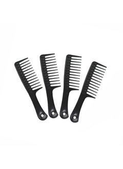 yantaisiyu 4Pcs Hair Combs Wide Tooth Comb Detangle Hair Comb Styling Hair Comb For Long Hair Curly Hair （Black）  - Image 2