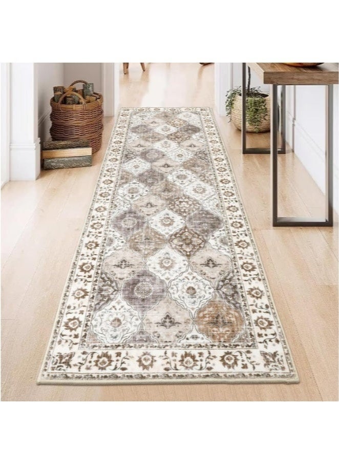 Bohemian Vintage Rug|Non-Slip Hallway & Living Room Carpet | Anti-Wear Bedside Rug with Stain-Resistant Polyester | Easy Clean Home Decor Floor Mat - Image 5