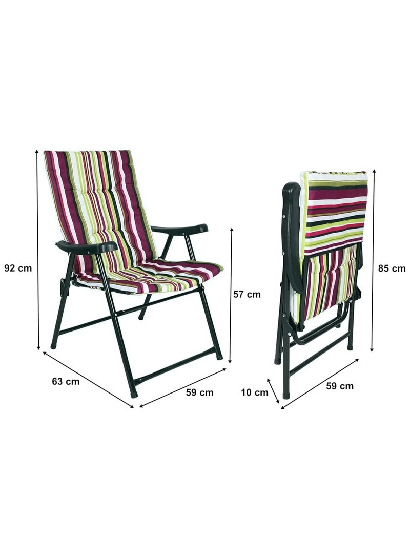 HEXAR Heavy Duty Folding Beach Chair Foldable Camping Chair For Adult, Lightweight Folding Camping Chair For Outdoor Camp Beach Travel Picnic Hiking - Large - Image 2