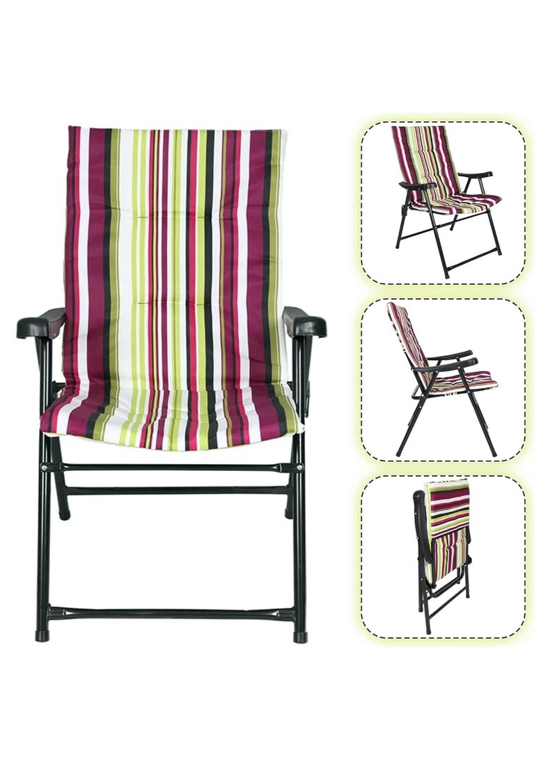 HEXAR Heavy Duty Folding Beach Chair Foldable Camping Chair For Adult, Lightweight Folding Camping Chair For Outdoor Camp Beach Travel Picnic Hiking - Large - Image 1