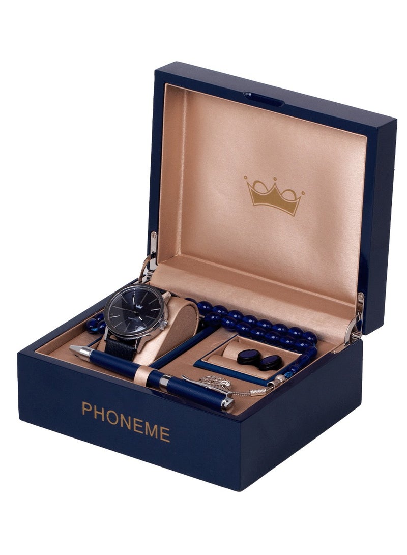 فونيم طقم فونيم  ازرق فضي بيمناء أسود - Image 1