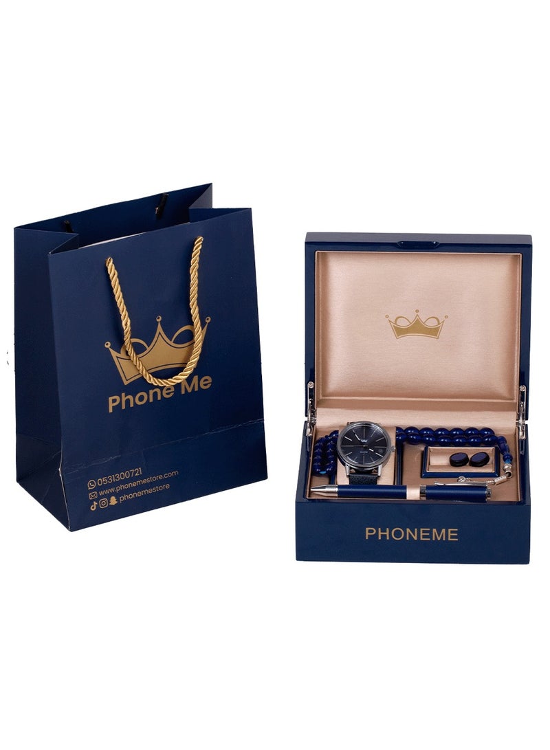 فونيم طقم فونيم  ازرق فضي بيمناء أسود - Image 3