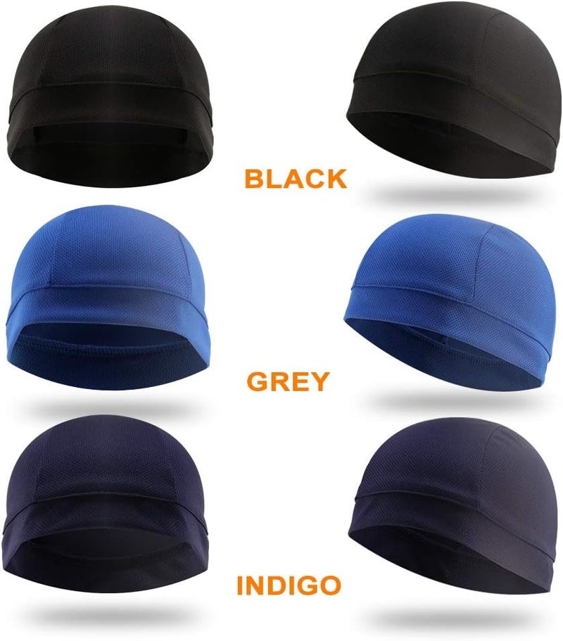 WSHSTS 3 Pack Cooling Skull Cap Helmet Liner Sweat Wicking Cycling Running Hat for Men Women - Image 5