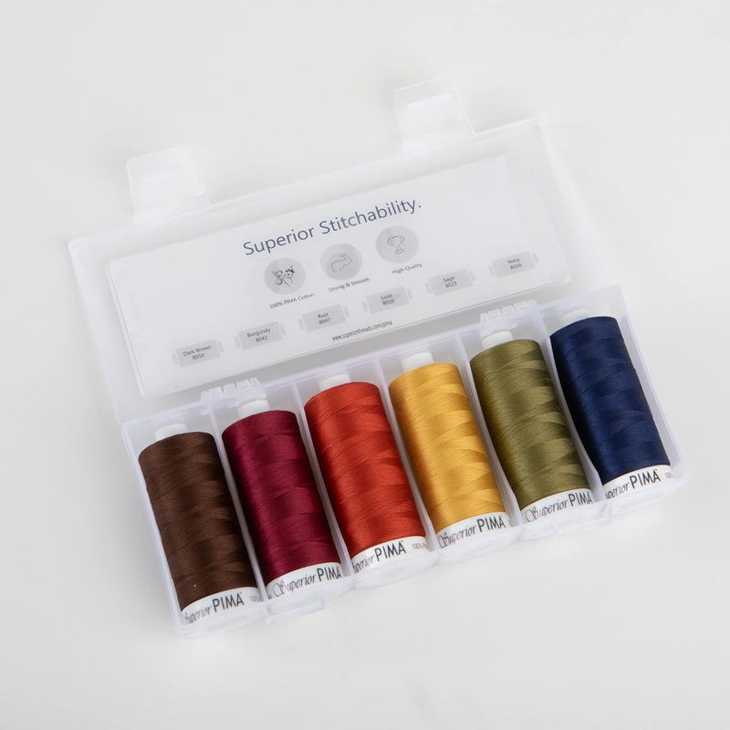 Superior Threads PIMA 50 wt Cotton Sewing Thread Set 1200 Yard Spool 6-Pack (Darks) - Image 2