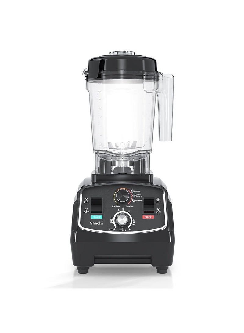 Saachi Blender NL-BL-4412, 1600W, 2L Unbreakable Plastic Jar, US 304 Food Grade 6 Blades, 5-Speed with Pulse, 0-5 Min Timer, Wet & Dry Grinding, Ice Crushing, Overheat Protection 2 L 1600 W NL-BL-4412-BK Black - Image 1