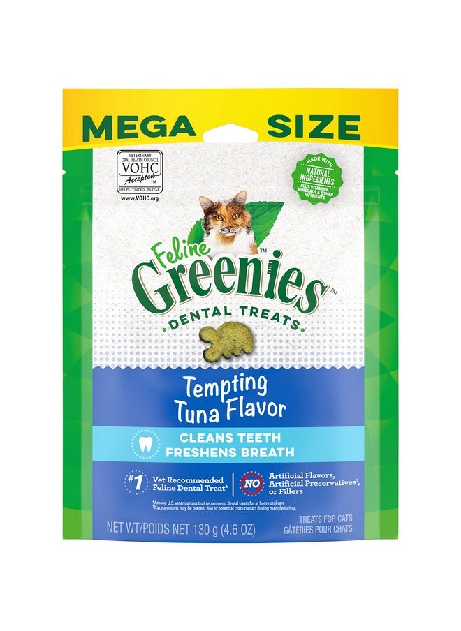 Greenies Greenies Feline Adult Natural Dental Care Cat Treats, Tempting Tuna Flavor, 4.6 oz. Pouch  - Image 1