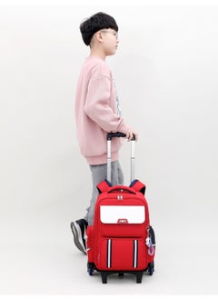ZIRANYU Red Six-Wheel Trolley School Bag  - Image 2