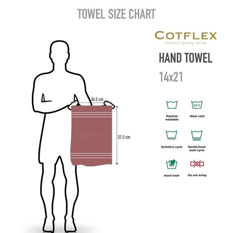 COTFLEX Hand and Face Towel White Pure Cotton Pack of 12 - Image 5