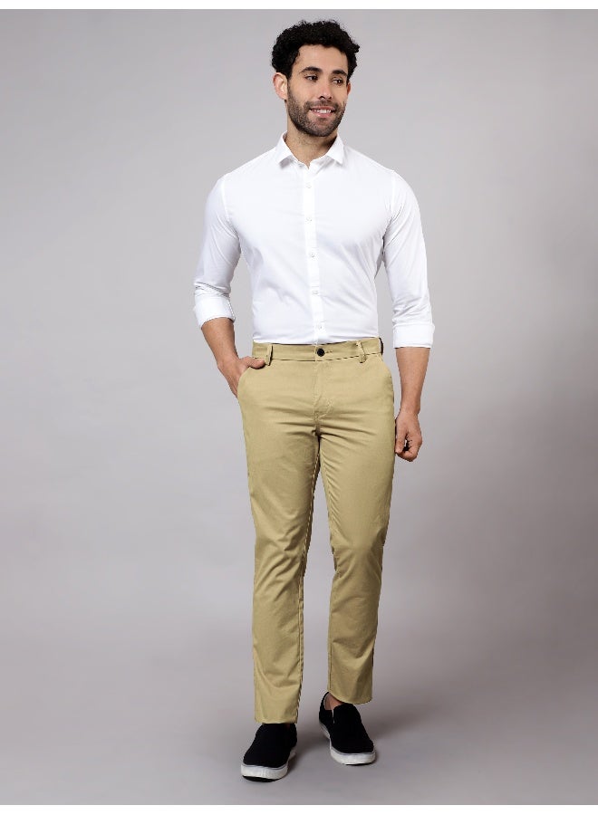 BEYOUNG Men's Regular Soild Casual Camel Beige Chinos for Men - Image 5