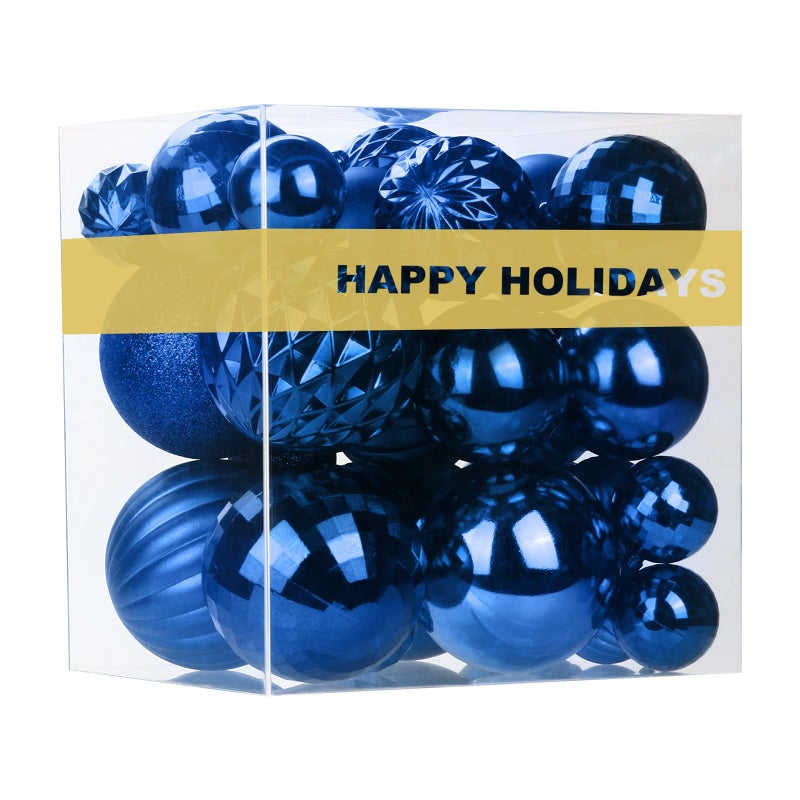 جايم إكسل زخارف عيد الميلاد الأزرق الملكي - كرات شجرة عيد الميلاد زخارف الحلي شاتتربان شاترة شاترة كرات لامعة لعيد الميلاد إكليل إكليل إكليل مجموعة ديكور من 36pcs (1.6 "" 2.5 "" 3.2 "") - Image 1