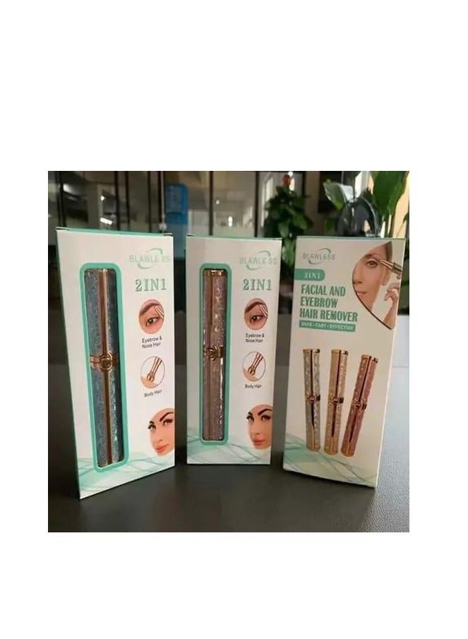 BLAWLESS 2-in-1 Facial Hair Remover for Women, Rechargeable Facial and Eyebrow Trimmer, Painless Hair Removal Device-003 - Image 2