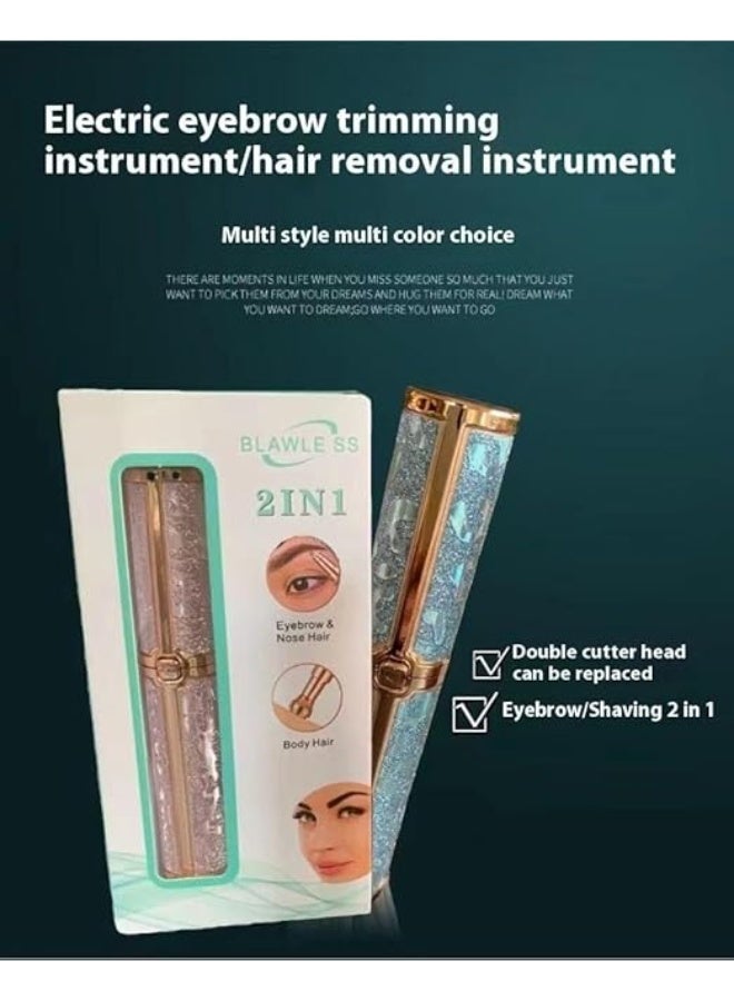 BLAWLESS 2-in-1 Facial Hair Remover for Women, Rechargeable Facial and Eyebrow Trimmer, Painless Hair Removal Device-003 - Image 3