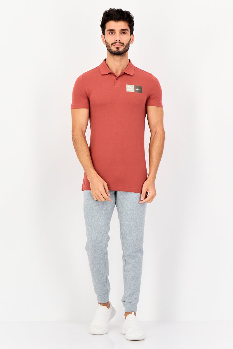 PUMA Men Sportswear Fit Short Sleeve Outdoor Polo Shirt, Rust Brown - Image 2