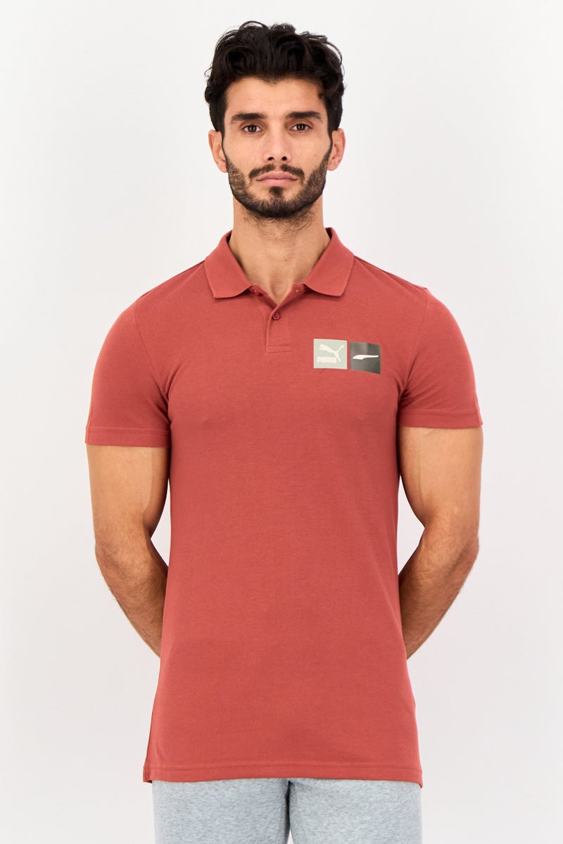 PUMA Men Sportswear Fit Short Sleeve Outdoor Polo Shirt, Rust Brown - Image 1