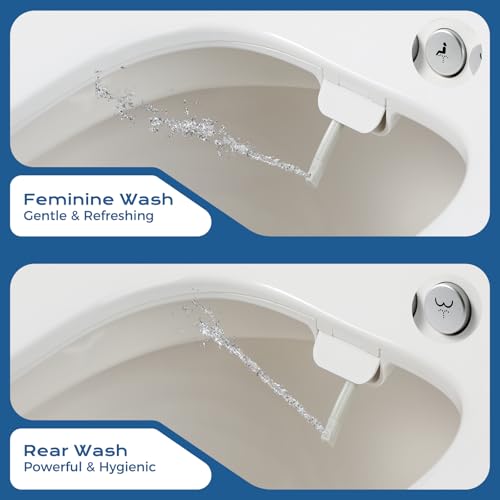 Clirass Bidet Toilet Seat – Non-Electric, Self-Cleaning Dual Nozzles for Frontal & Rear Wash, Adjustable Water Pressure, Slow-Close Lid, Fits Elongated Toilets – Hygienic & Eco-Friendly Upgrade (Elongated) - Image 2