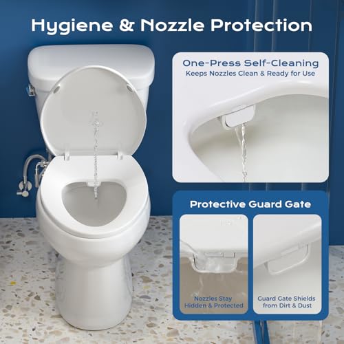 Clirass Bidet Toilet Seat – Non-Electric, Self-Cleaning Dual Nozzles for Frontal & Rear Wash, Adjustable Water Pressure, Slow-Close Lid, Fits Elongated Toilets – Hygienic & Eco-Friendly Upgrade (Elongated) - Image 3
