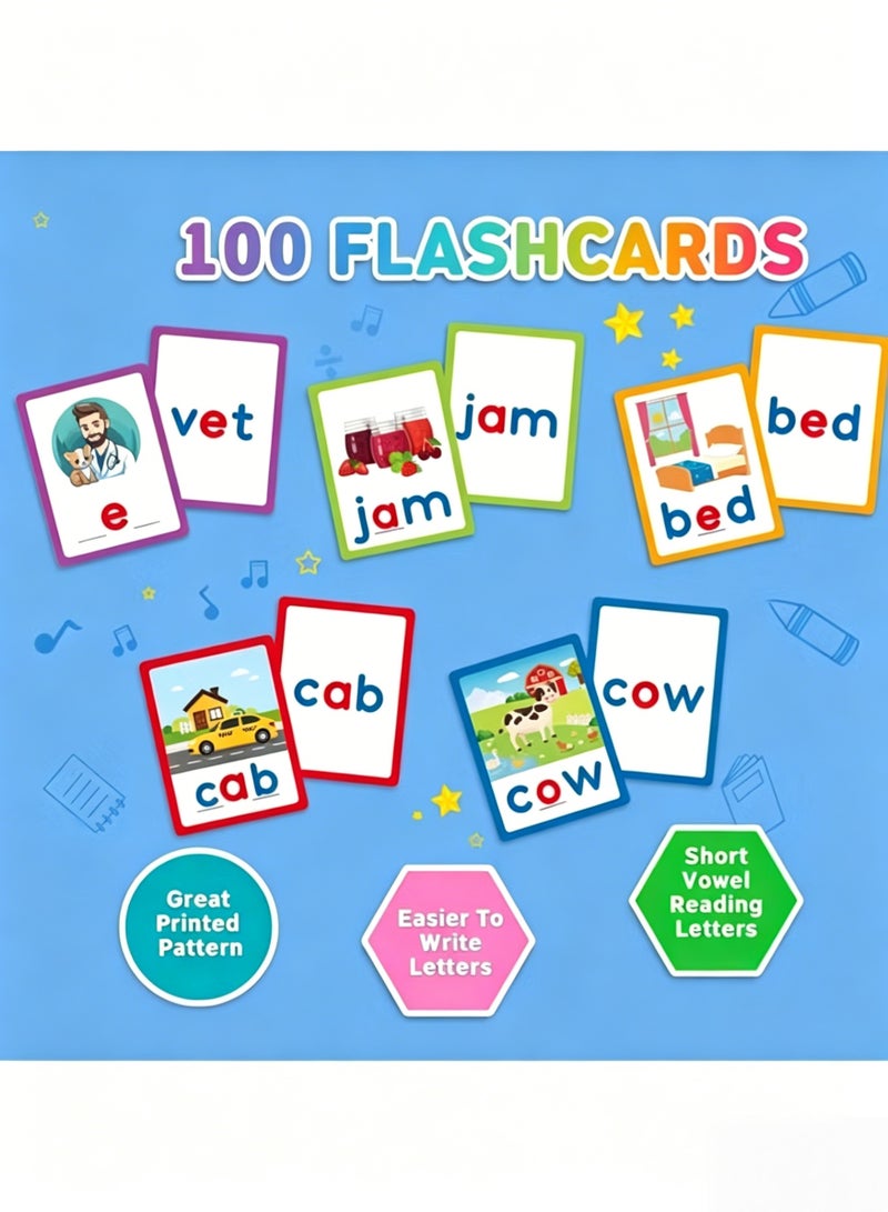100-Piece Alphabet Spelling Games See And Spell Learning Baby Toys Alphabet Letter Word Spelling Game Early Education Enlightenment Flash Cards Reading Alphabet Recognition Kids Puzzle Toy Early Education Fun Cards - Image 4