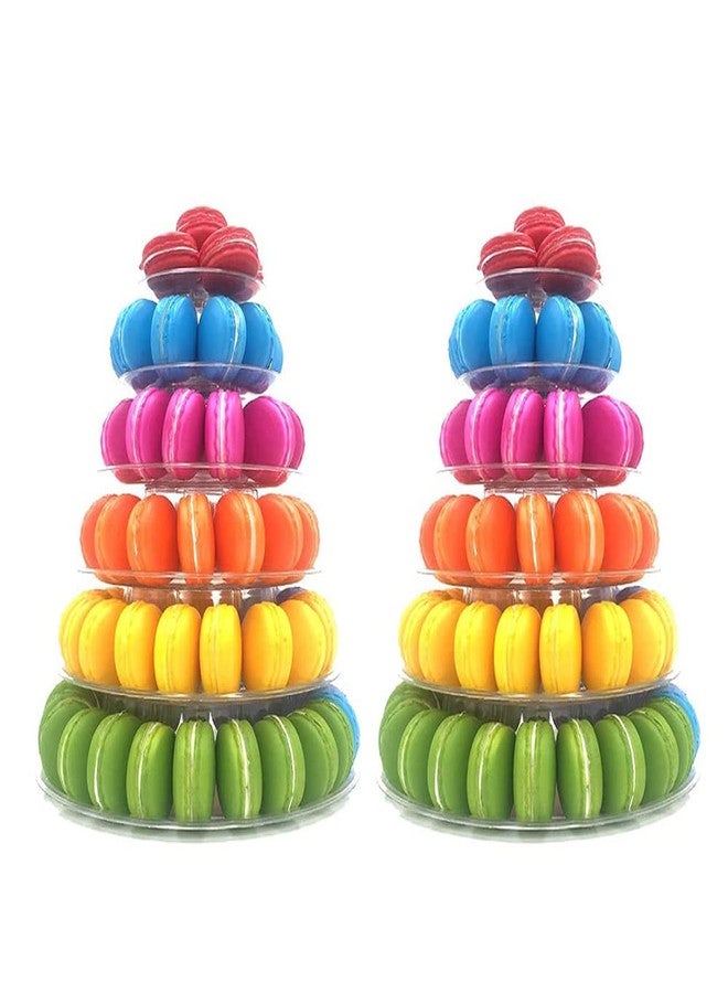 Candora 6-Layer Macaron Display Stand Cake Stand Macaron Tower Wedding Display Stand(2 Sets) - Image 1