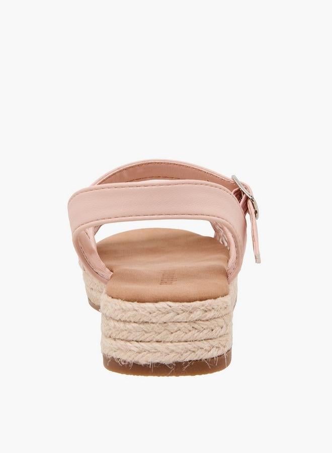 Peppermint Girls Mesh Detail Espadrille Buckle Closure Sandals - Image 4