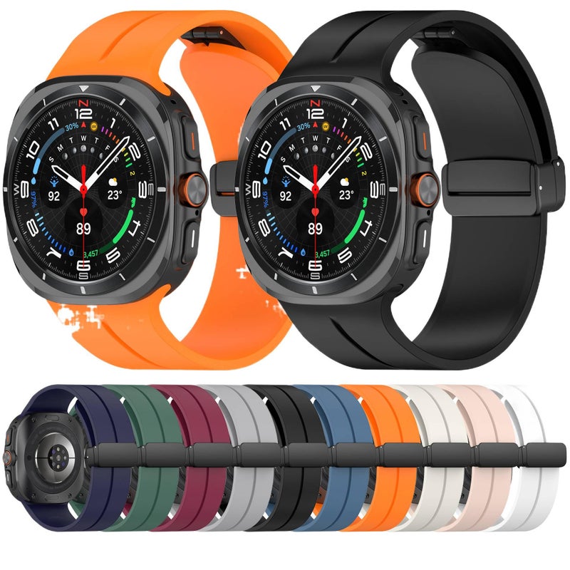 Adjustable Silicone Sport Smartwatch Band Compatible with Samsung Galaxy Watch 7 with Fit Soft Strap and Quick Daily Replacement in Gray - Image 2