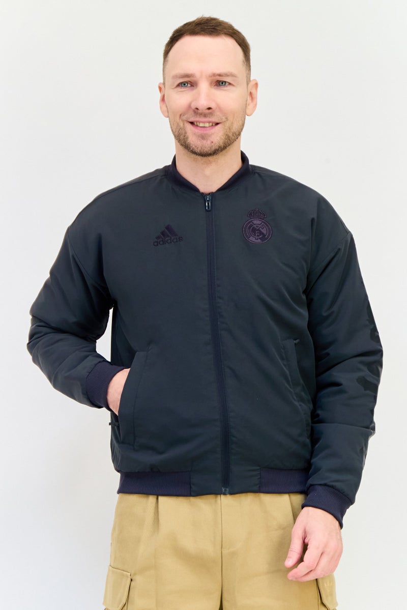 Adidas Men Sportswear Fit Long Sleeve Real Madrid Football Jacket, Black - Image 1