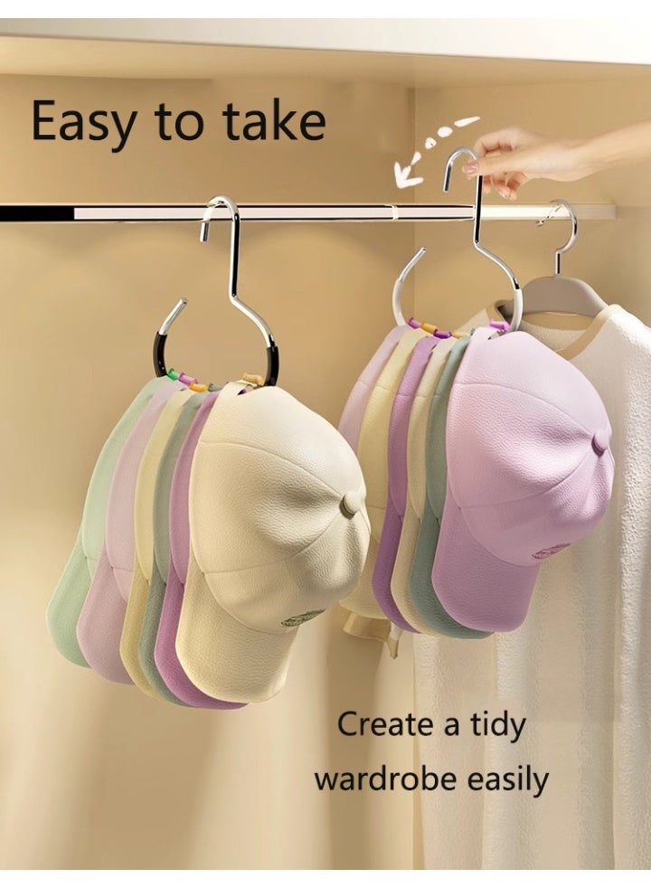 2-Pack Baseball Cap Hat Rack, Stainless Steel Baseball Cap Storage Box, Hat Rack Storage Box, Hat Hook for Door, Bedroom, Closet - Image 4