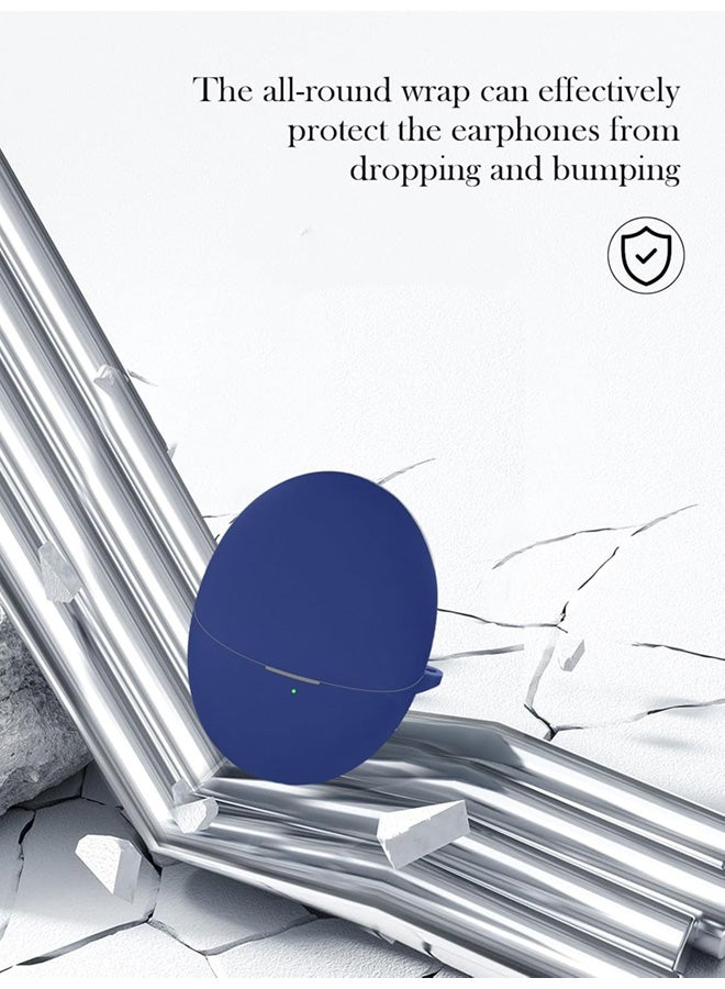 SJet Soft Silicone Protective Case Cover for Huawei FreeBuds 6 with Cleaner Kit and Keychain(Blue) - Image 2