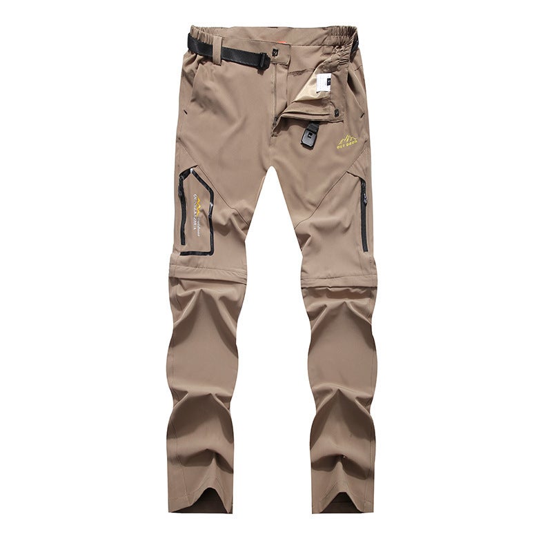 Generic Quick-drying Pants for Men and Women Summer Thin Removable Two-piece Casual Pants Rushsuit Pants Straight Fitness Sports Mountaineering Pants Khakis - Image 1