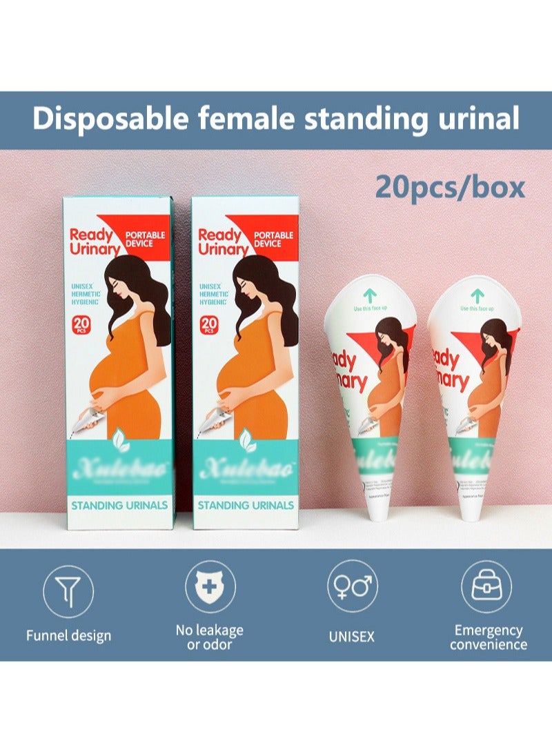Apustim Disposable Urinal For Women，Ready Urinary，Portable Urinal For Women Standing Up To Pee，Paper Female Urination Device For Travel，Camping，Outdoor，Pregnant Women And The Elderly（Contains 20）  - Image 2