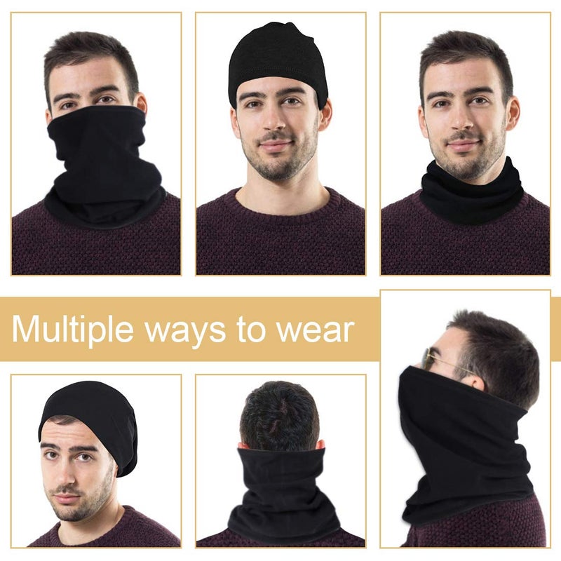 KGC 2 Pack Winter Neck Warmer Gaiter,Soft Fleece Windproof Face Mask Scarf Bandana Cold Weather Face Cover for Men & Women Outdoor Sports Skiing Cycling - Image 5