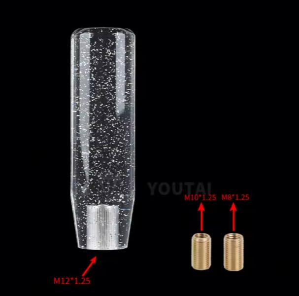 YOURKARTS.COM YOURKARTS Gear Shift Knob Crystal Sparkle Styling 15CM & 10CM Sporty Handle Universal Gear Head for Manual Automatic Cars | Sleek Transparent Design with Shimmer Effect (Smoke, 15cm) - Image 4