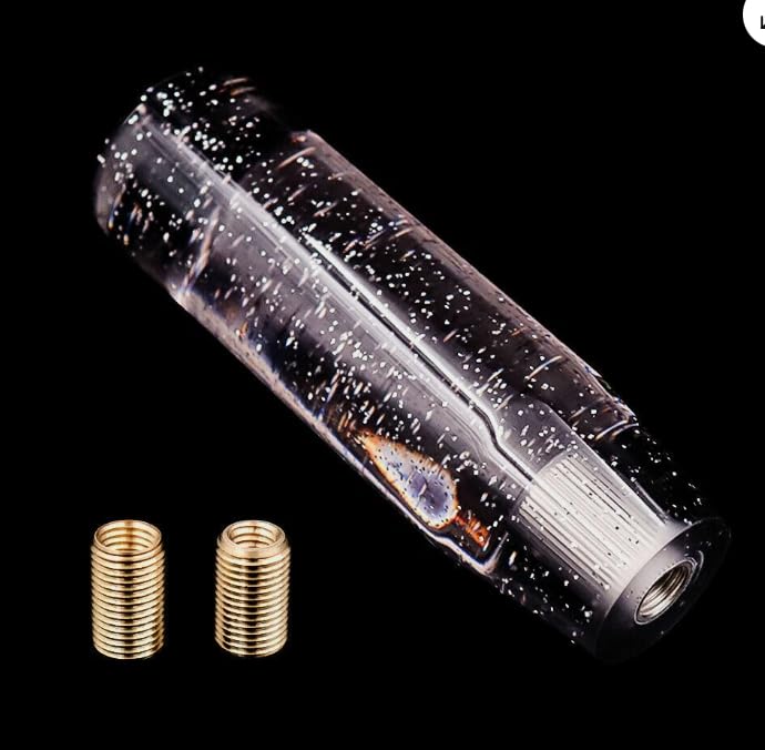 YOURKARTS.COM YOURKARTS Gear Shift Knob Crystal Sparkle Styling 15CM & 10CM Sporty Handle Universal Gear Head for Manual Automatic Cars | Sleek Transparent Design with Shimmer Effect (Smoke, 15cm) - Image 2