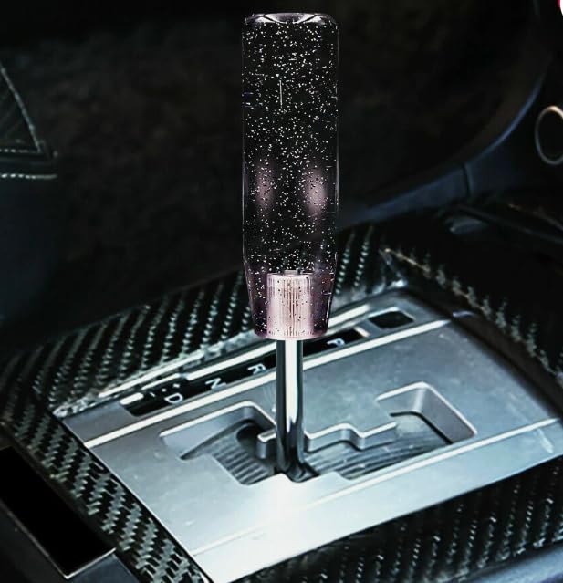 YOURKARTS.COM YOURKARTS Gear Shift Knob Crystal Sparkle Styling 15CM & 10CM Sporty Handle Universal Gear Head for Manual Automatic Cars | Sleek Transparent Design with Shimmer Effect (Smoke, 15cm) - Image 1