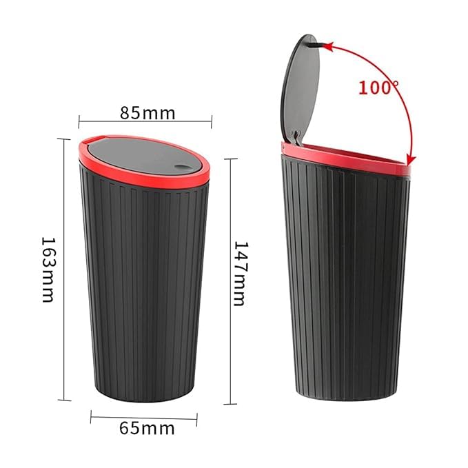 JUVIW JUVIW Auto Garbage Container Waterproof Leakproof Portable Vehicle Trash Dustbin Mini Garbage Bin for Automotive Car Home Office Kitchen Bedroom  - Image 2