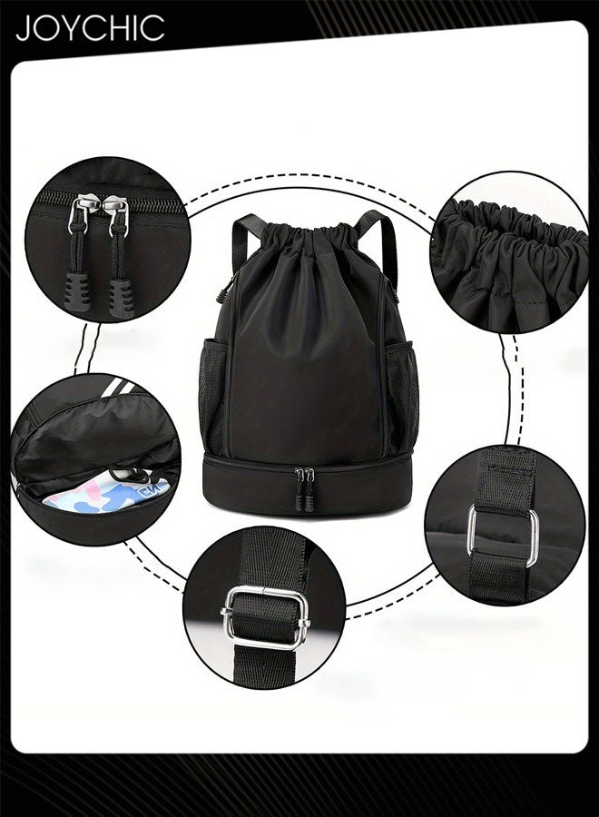 Joychic حقيبة ظهر بسحاب مقاومة للماء مع حجرة للأحذية و جيوب متعددة حقيبة كرة بسحاب مناسبة للسفر أو اللياقة البدنية - Image 3