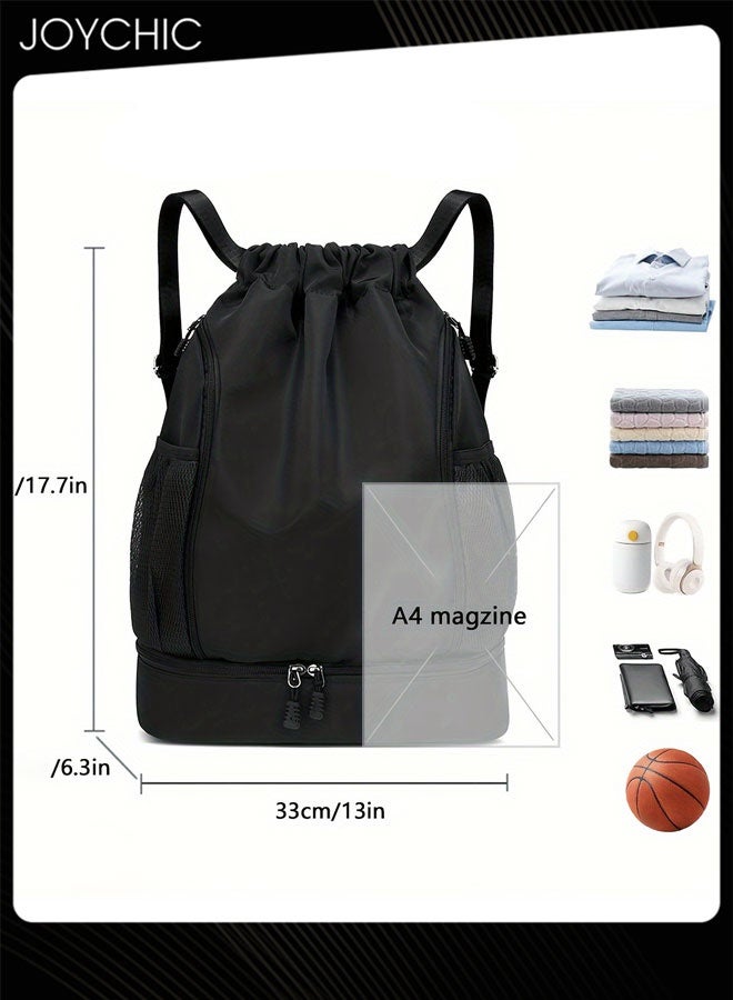 Joychic حقيبة ظهر بسحاب مقاومة للماء مع حجرة للأحذية و جيوب متعددة حقيبة كرة بسحاب مناسبة للسفر أو اللياقة البدنية - Image 4