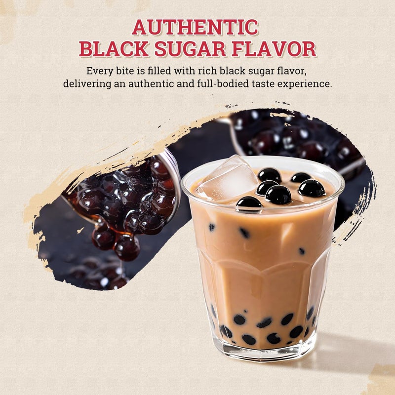 52USA Boba Tapioca Pearl, Black Sugar Flavor, Fresh Bubble Tea Pearl, 8.8 Oz (250 g), Black Tapioca Pearl For Bubble Tea, Ready in 5 Minutes (Pack of 1) - Image 3