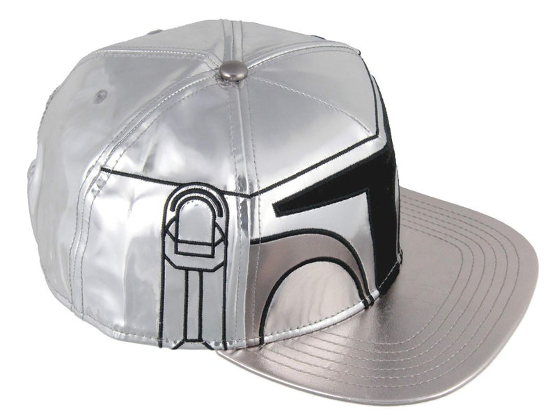 Bioworld Star Wars The Mandalorian Hat Beskar Costume Helmet Embroidered Flatbill Snapback Hat Baseball Cap - Image 3
