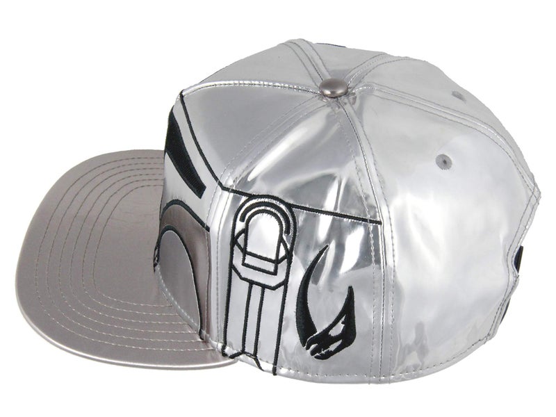 Bioworld Star Wars The Mandalorian Hat Beskar Costume Helmet Embroidered Flatbill Snapback Hat Baseball Cap - Image 2
