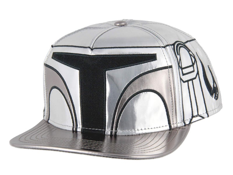Bioworld Star Wars The Mandalorian Hat Beskar Costume Helmet Embroidered Flatbill Snapback Hat Baseball Cap - Image 1