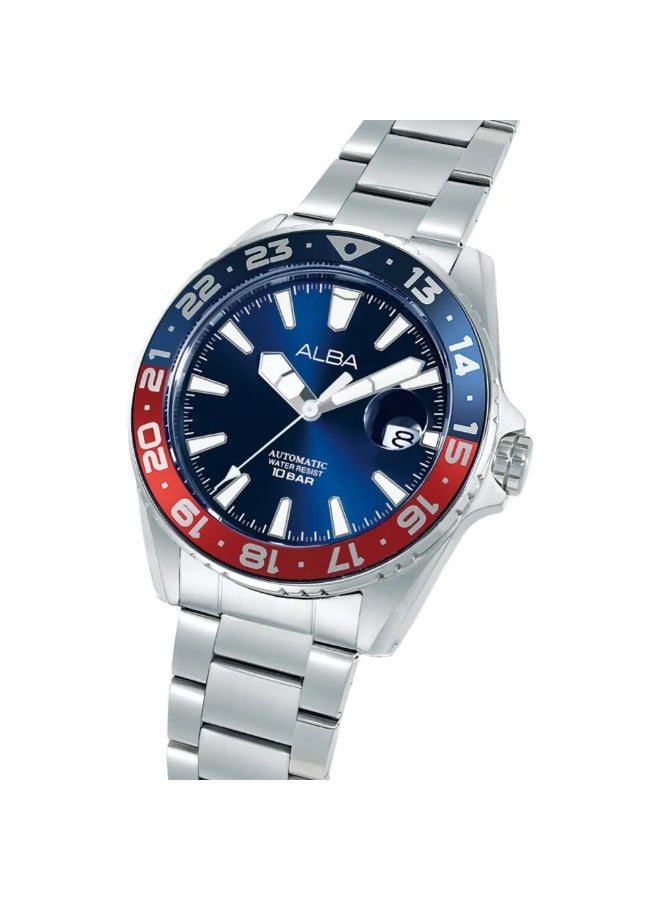 Alba AU4067X1 Automatic Men's Watch | Blue Dial | Stainless Steel Bracelet | Rotating Bezel | 100M Water Resistant | 43mm - Image 2