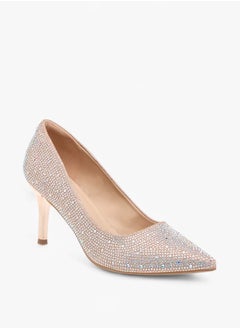 Flora Bella By Shoexpress Womens Embellished Slip-On Pointed Toe Pumps With Stiletto Heels Ramadan Collection  - Image 1