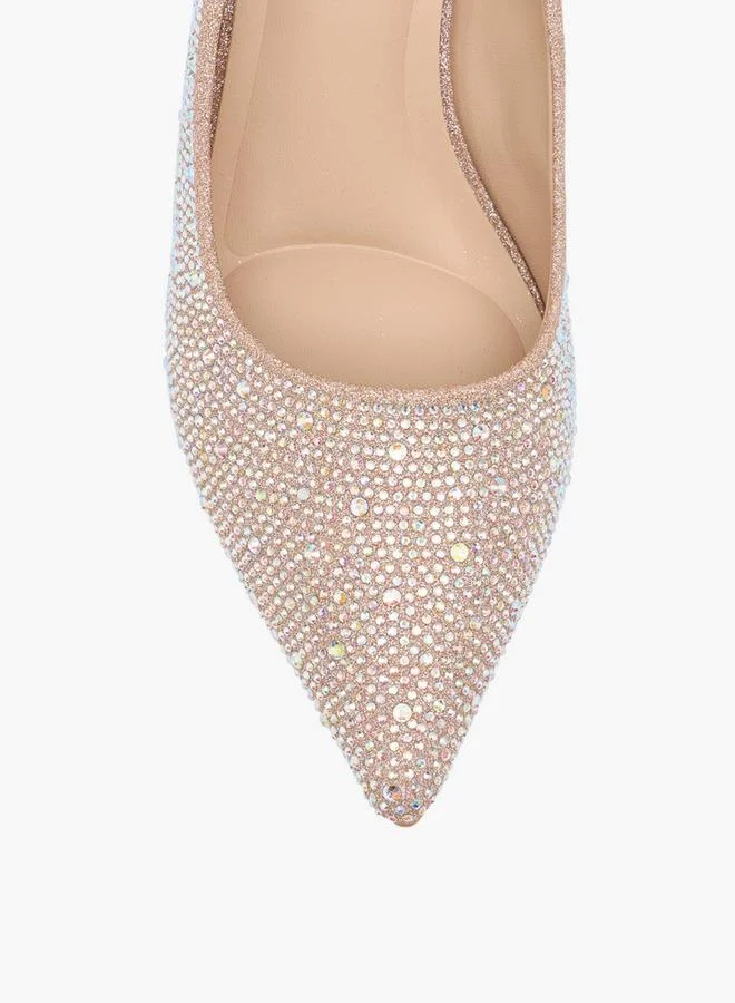 Flora Bella By Shoexpress Flora Bella Embellished Slip-On Pointed Toe Pumps With Stiletto Heels