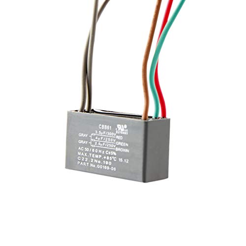 CHUANGNENG Ceiling Fan Capacitor CBB61 3.5uf+4uf+2.5uf 5 Wire 250V 300V AC - Image 1