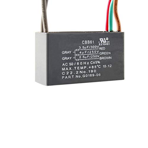 CHUANGNENG Ceiling Fan Capacitor CBB61 3.5uf+4uf+2.5uf 5 Wire 250V 300V AC - Image 2