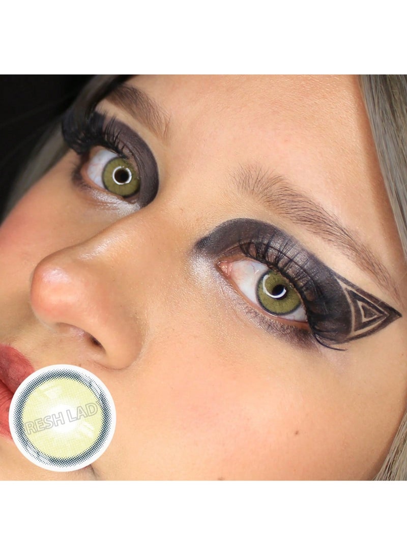 فريش ليدي عدسات لاصقة بمظهر جمالي لون  أخضر متوهج - عدسات تجميلية سنوية للمناسبات والهدايا - Image 3