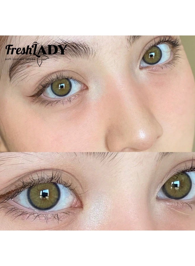 فريش ليدي عدسات لاصقة بمظهر جمالي لون  أخضر متوهج - عدسات تجميلية سنوية للمناسبات والهدايا - Image 2