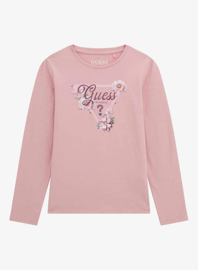 GUESS Kids Slogan Crew neck T-Shirt
