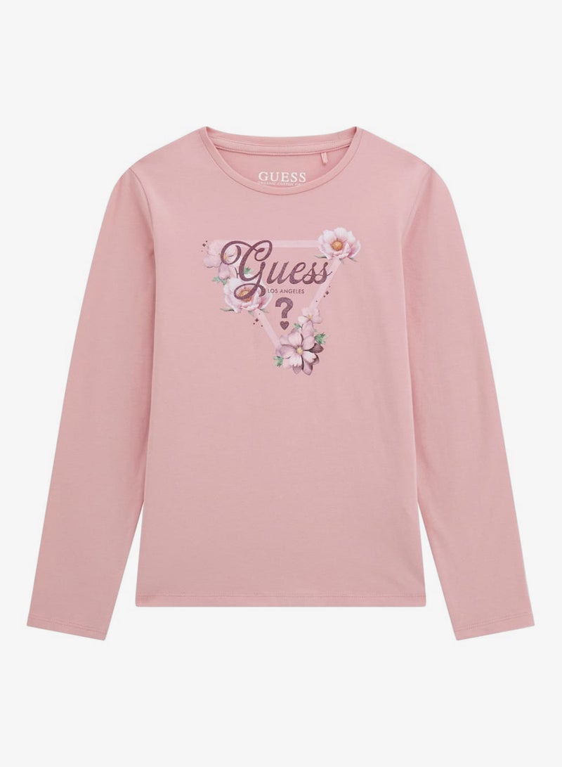 GUESS Kids Slogan Crew neck T-Shirt - Image 1